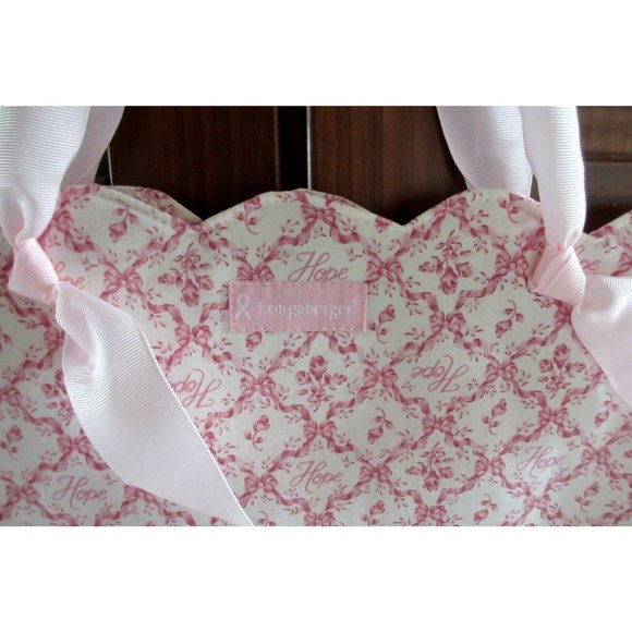 Longaberger Horizon Of Hope Ribbon Pink White Tote - Picture 2 of 4